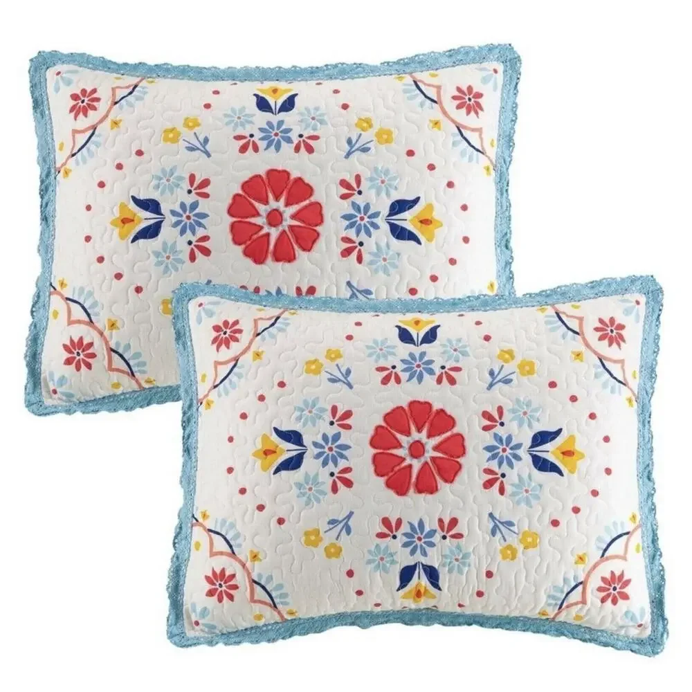 The Pioneer Woman Multi-Color Mazie Medallion 2 Pc Cotton King Quilted Sham Set